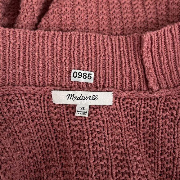 Madewell Bobble Open‎ Front Pocket Cardigan Sweater Dusty Rose Pink Women XS - Picture 7 of 12
